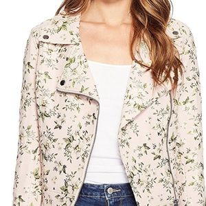 Embroidered floral moto jacket